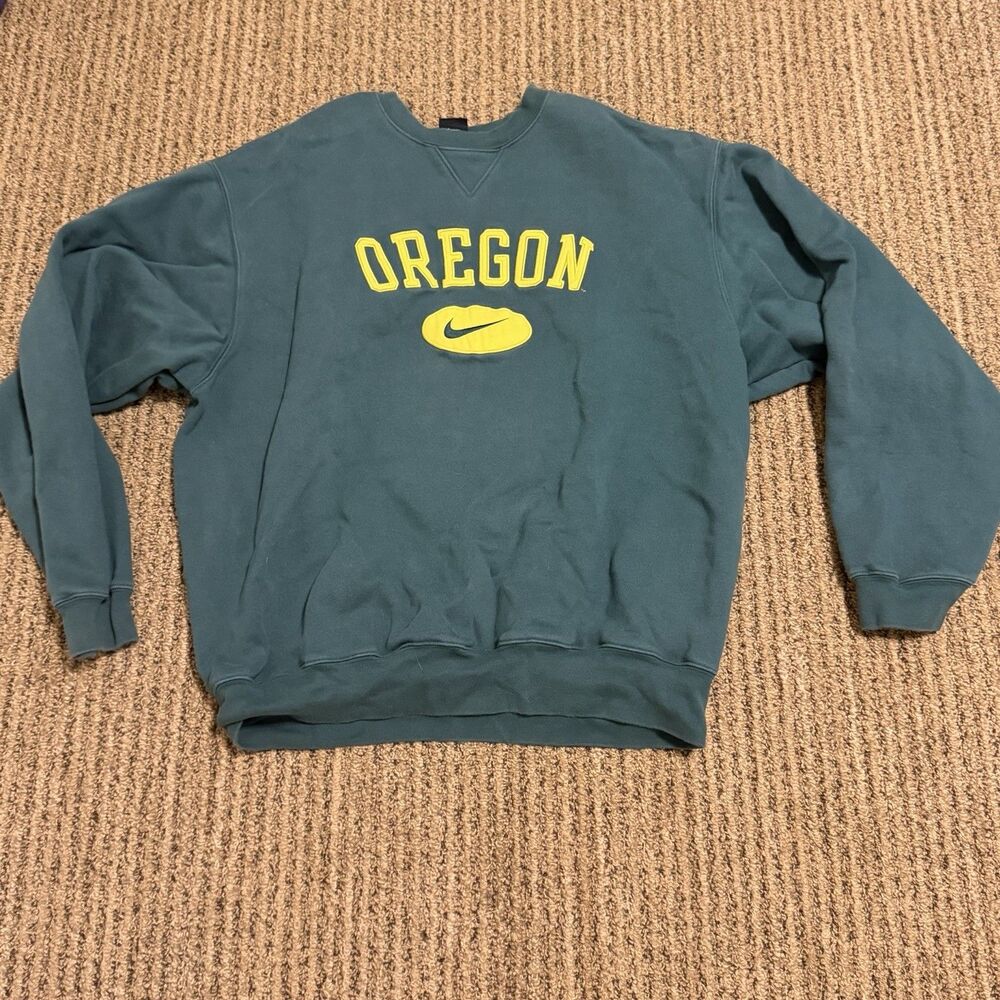 VTG 90s y2k Team Nike XL University Of Oregon UO Ducks Embroidered Sweatshirt